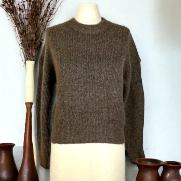 HEARTLOOM “CELINE MARLED” BROWN HEATHER SWEATER - Picture 3 of 7